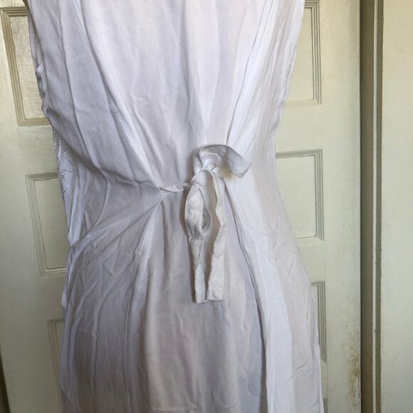 VTG 90s Y2K Anandas Collection Maxi Dress White XL Crochet Lace Sheer Fairycore - Picture 7 of 10